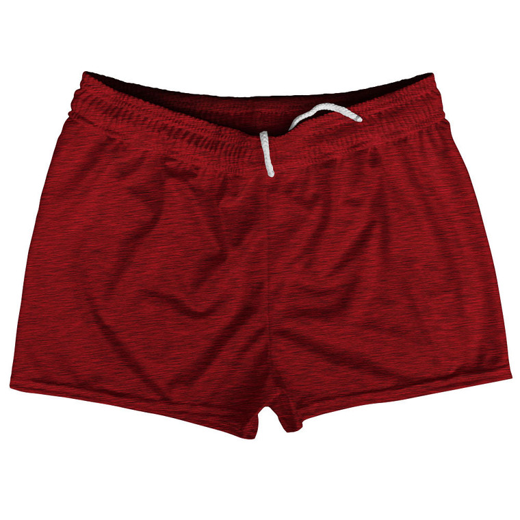 Heathered Shorty Short Gym Shorts 2.5" Inseam Made In USA - Red Dark