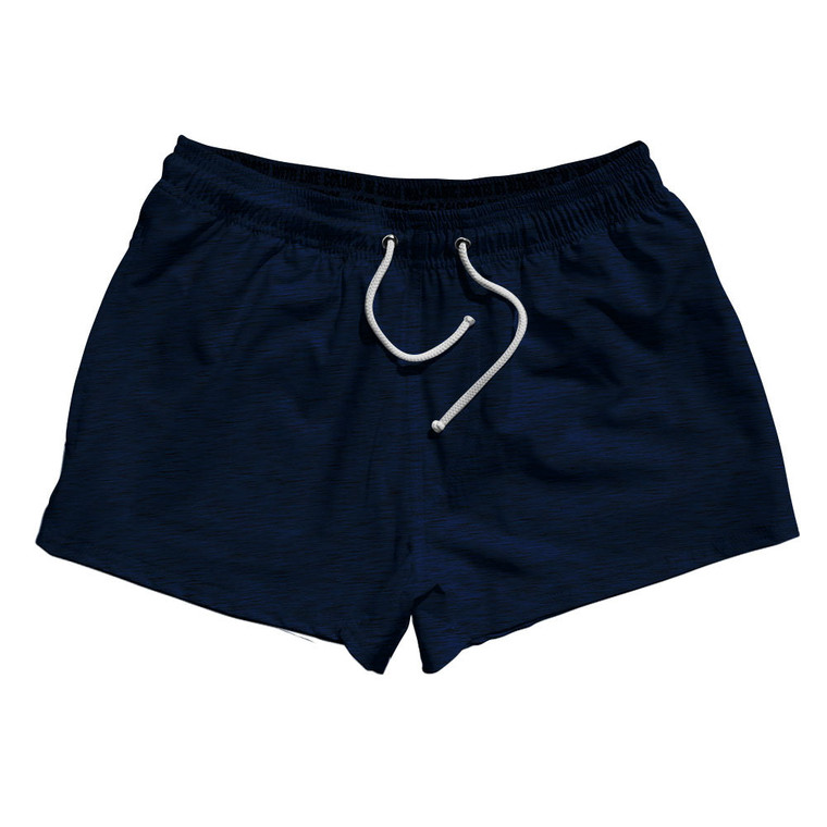 Heathered 2.5" Swim Shorts Made in USA - Blue Navy