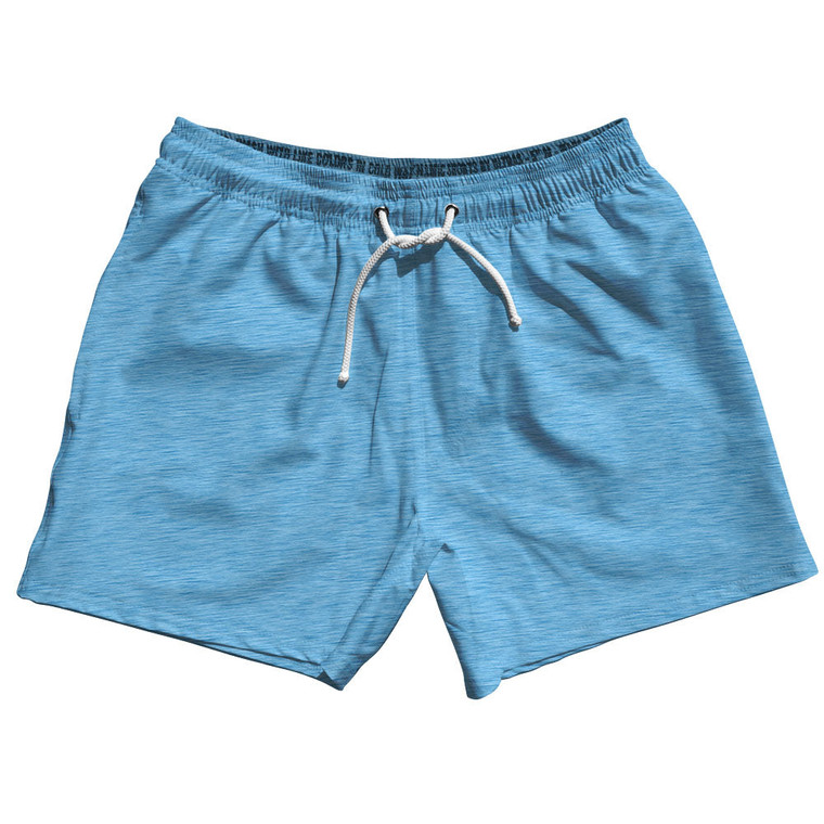 Heathered 5" Swim Shorts Made in USA - Blue Carolina