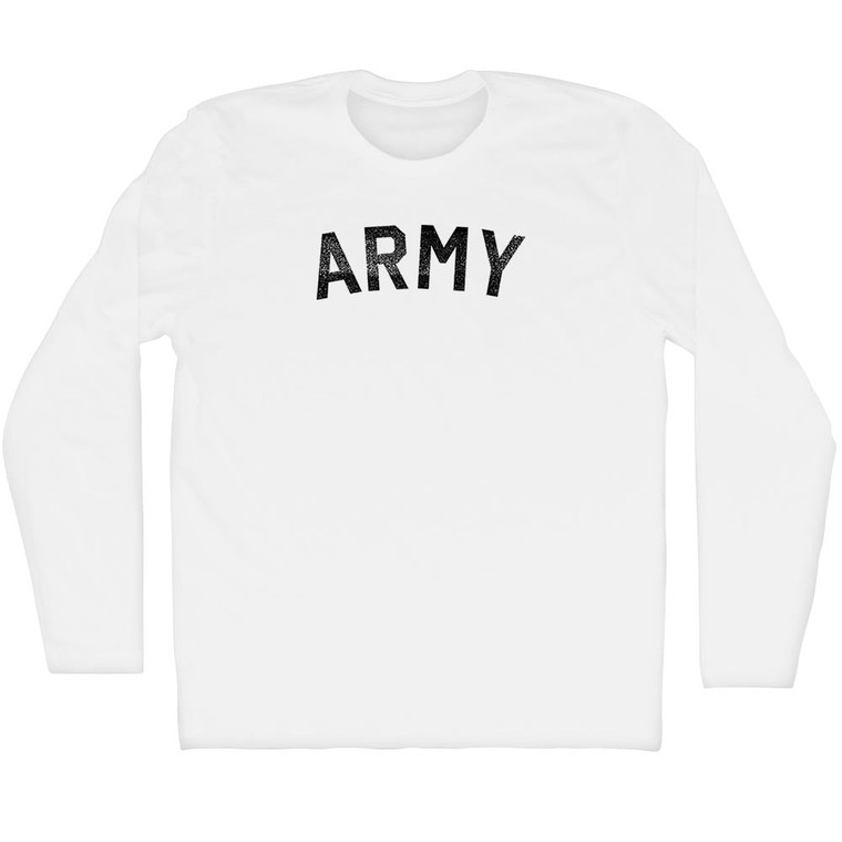 Army (Black Ink) Adult Cotton Long Sleeve T-shirt - White
