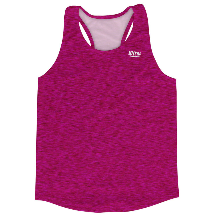 Heathered Running Track Tops Made In USA - Pink Fuschia