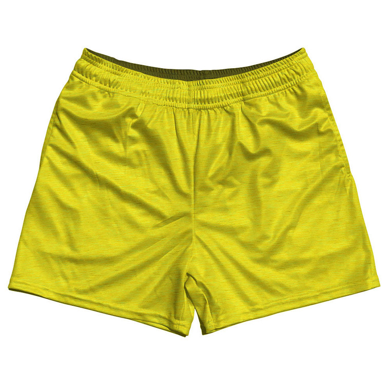 Heathered Rugby Shorts Made In USA - Yellow Canary