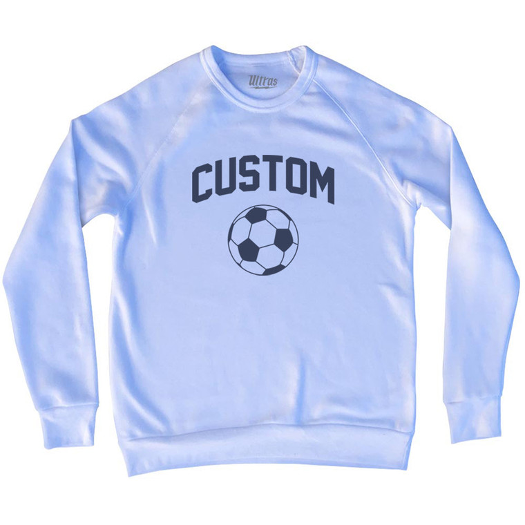 Custom Soccer Ball Adult Tri-Blend Sweatshirt - White
