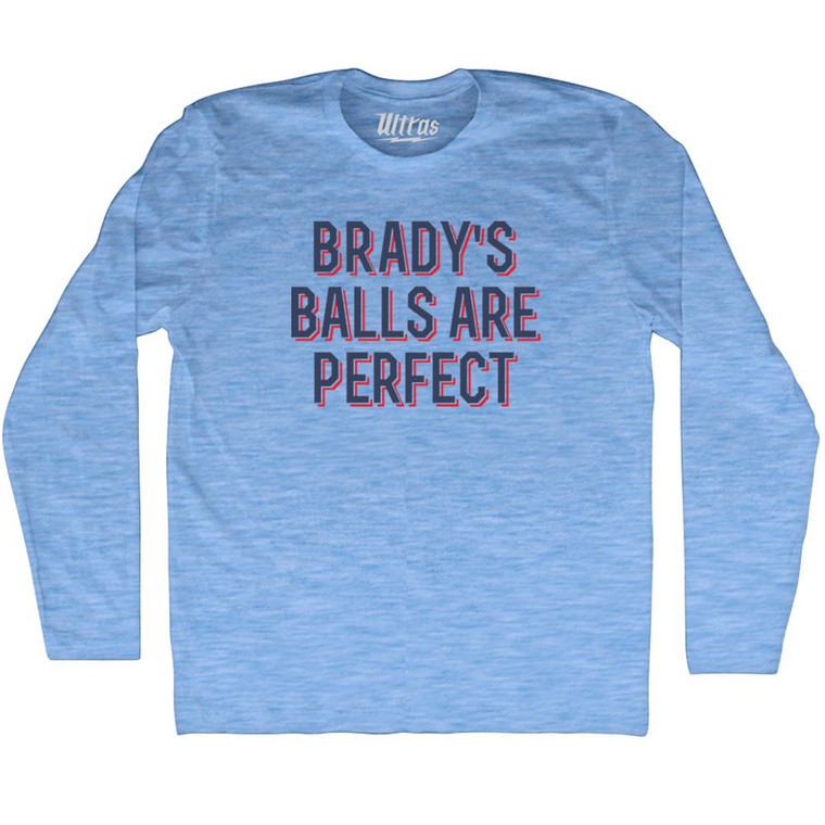 Brady's Balls Are Perfect Adult Tri-Blend Long Sleeve T-shirt - Athletic Blue