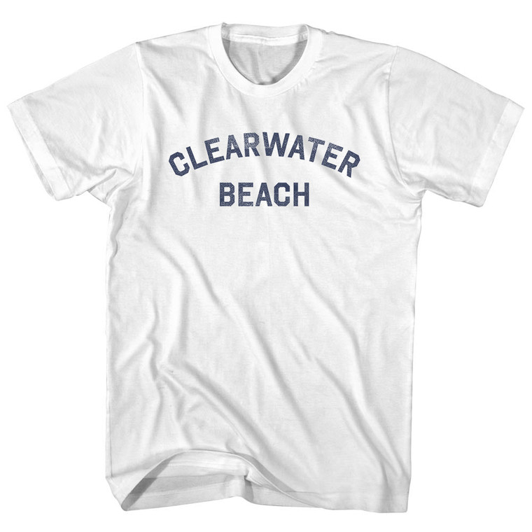 Clearwater Beach Womens Cotton Junior Cut T-Shirt - White