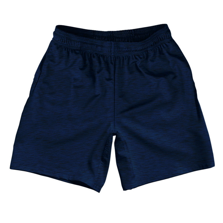 Heathered Soccer Shorts Made In USA - Blue Navy