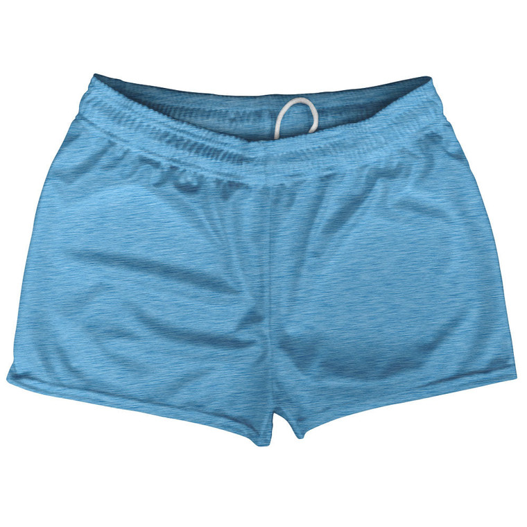 Heathered Shorty Short Gym Shorts 2.5" Inseam Made In USA - Blue Carolina