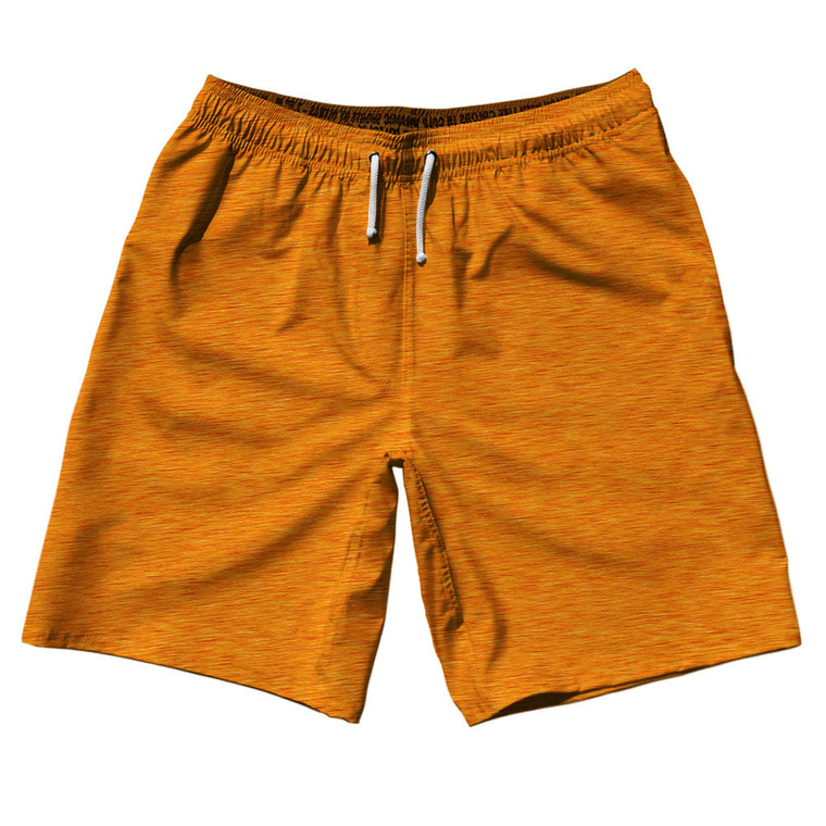 Heathered 10" Swim Shorts Made in USA - Orange Bright