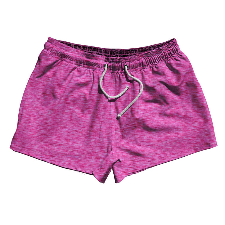 Heathered 2.5" Swim Shorts Made in USA - Hot Pink