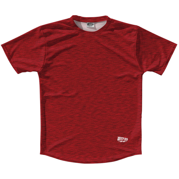 Heathered Running Shirt Track Cross Made In USA - Red Dark