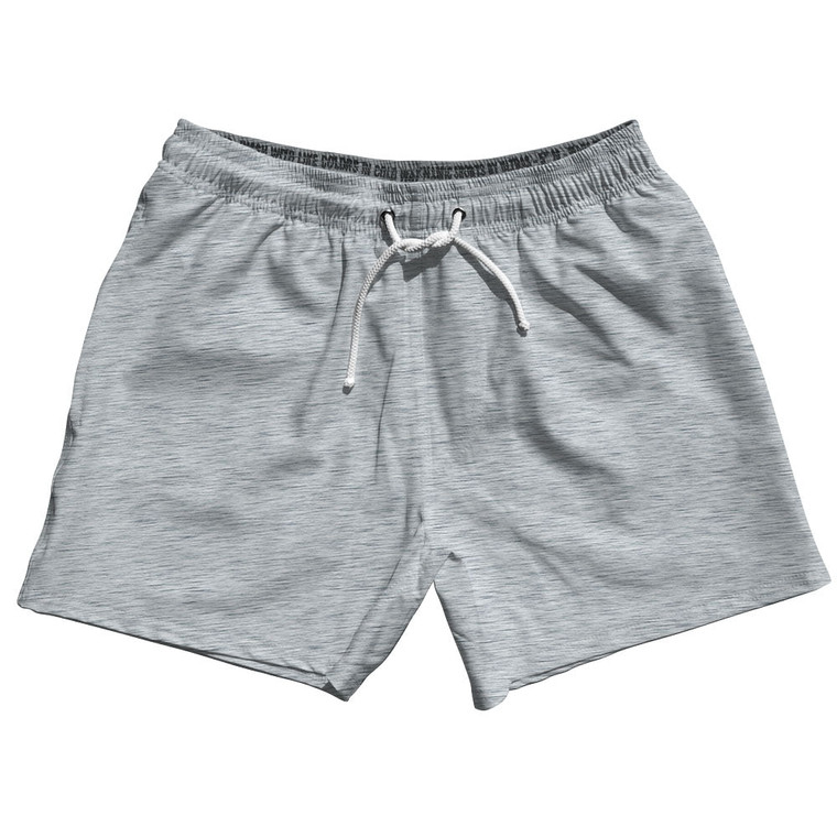 Heathered 5" Swim Shorts Made in USA - Grey Medium
