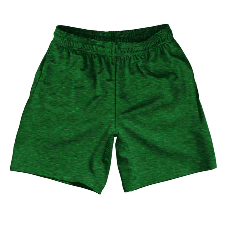 Heathered Soccer Shorts Made In USA - Dark Kelly Green