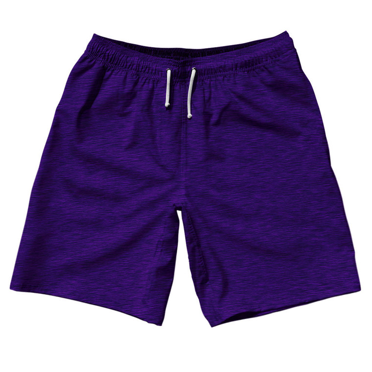 Heathered 10" Swim Shorts Made in USA - Purple Violet Laker