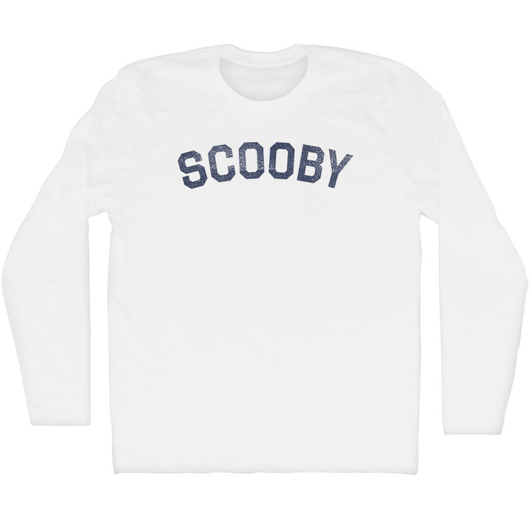 Scooby Adult Cotton Long Sleeve T-shirt - White