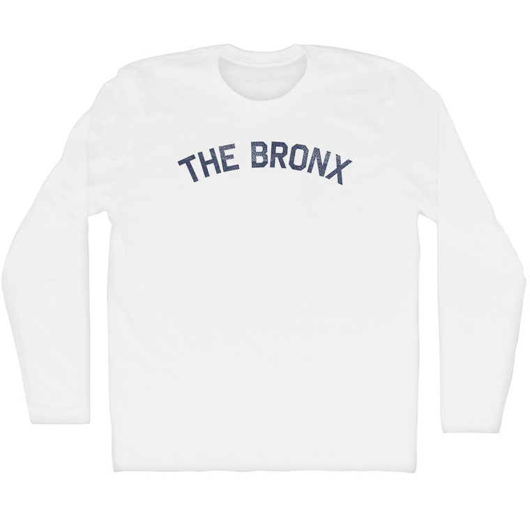 The Bronx Adult Cotton Long Sleeve T-shirt - White
