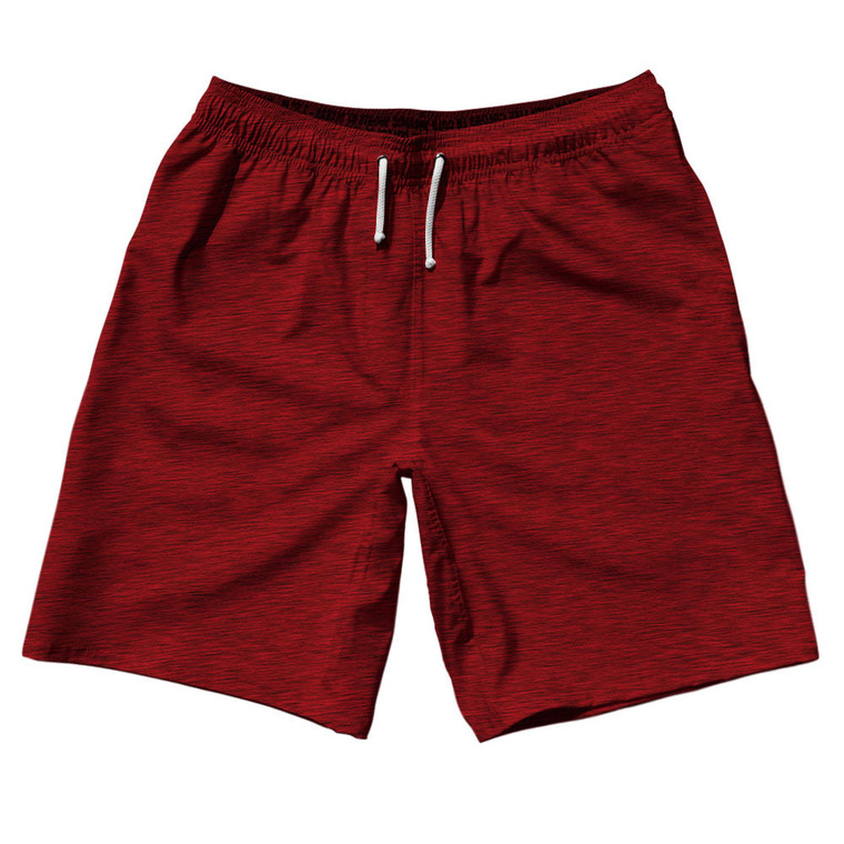 Heathered 10" Swim Shorts Made in USA - Red Dark