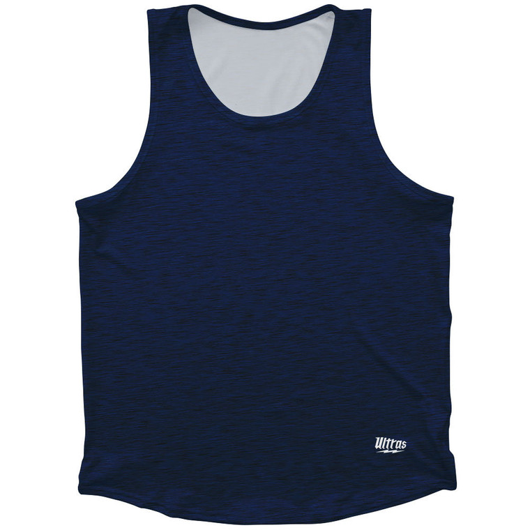 Heathered Athletic Tank Top Made In USA - Blue Navy