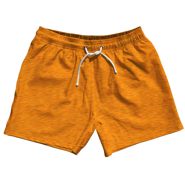 Heathered 5" Swim Shorts Made in USA - Orange Bright