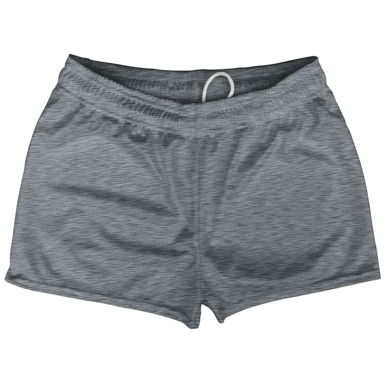 Heathered Shorty Short Gym Shorts 2.5" Inseam Made In USA - Grey Datk