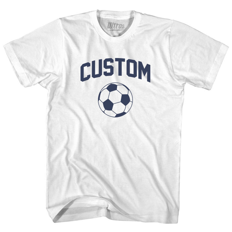 Custom Soccer Ball Youth Cotton T-shirt - White