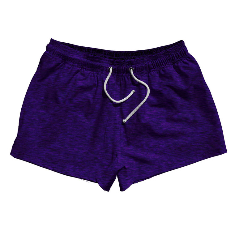 Heathered 2.5" Swim Shorts Made in USA - Purple Violet Laker
