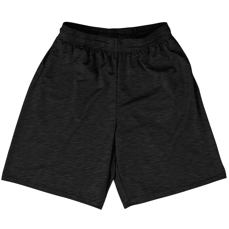 Heathered Lacrosse Shorts Made In USA - Black