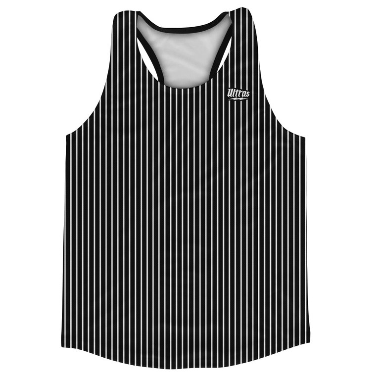 Pinstripes Running Track Tops Made In USA - Black and White