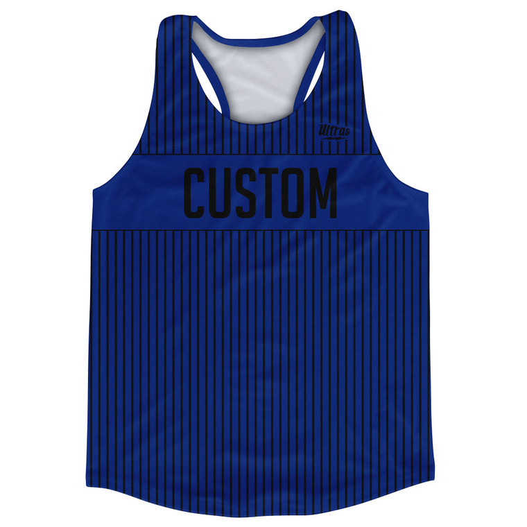 Pinstripes Custom Finish Line Running Track Tops Made In USA - Blue Royal and Black