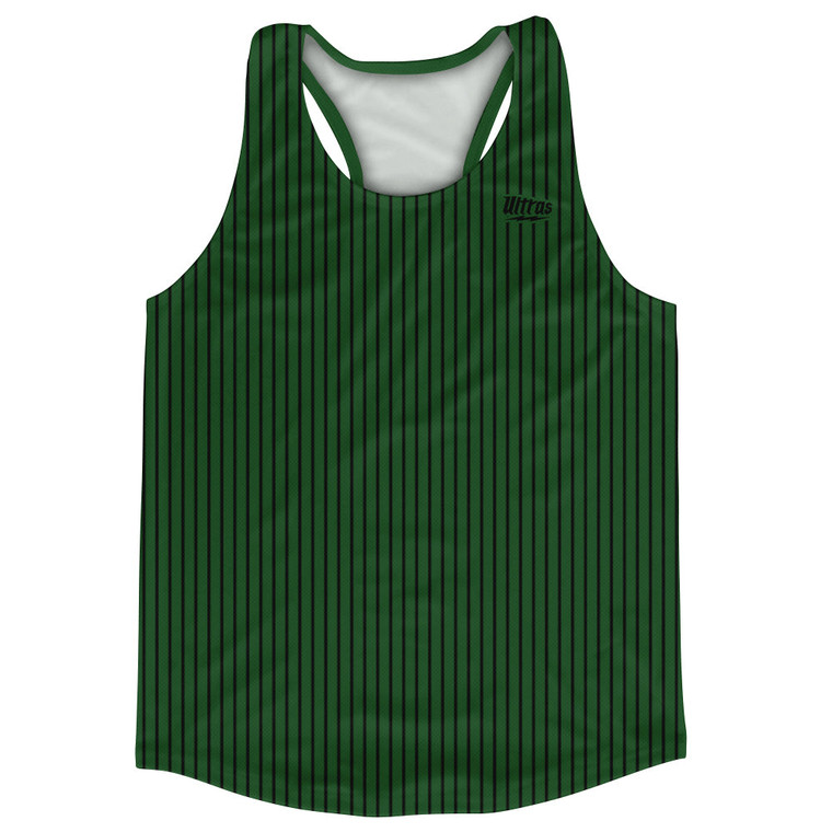 Pinstripes Running Track Tops Made In USA - Green Hunter and Black