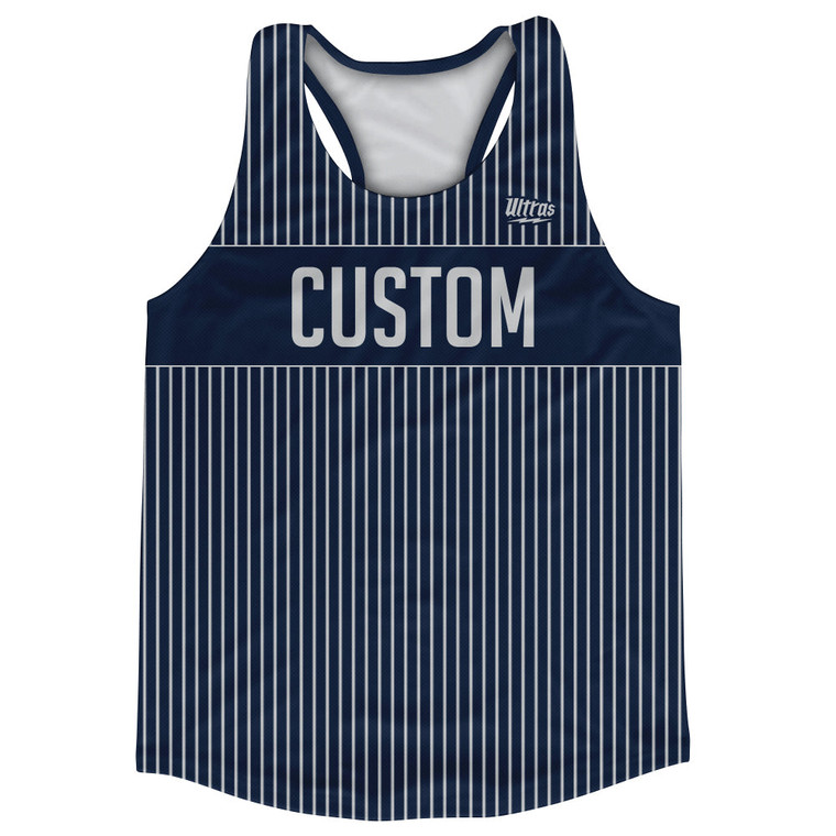 Pinstripes Custom Finish Line Running Track Tops Made In USA - Blue Navy And Grey