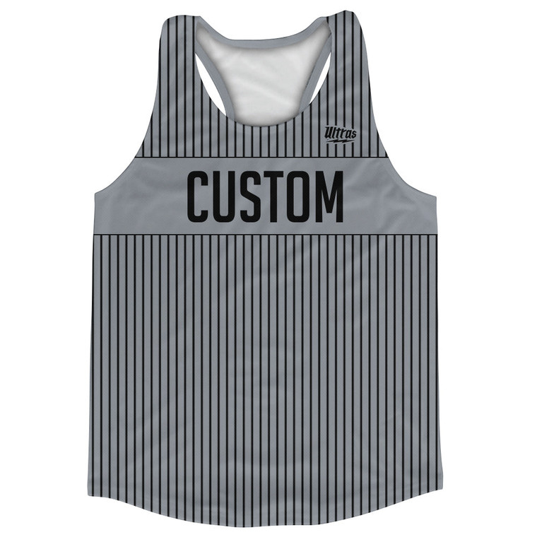 Pinstripes Custom Finish Line Running Track Tops Made In USA - Grey Dark and Black