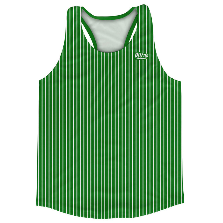 Pinstripes Running Track Tops Made In USA - Green Kelly and White