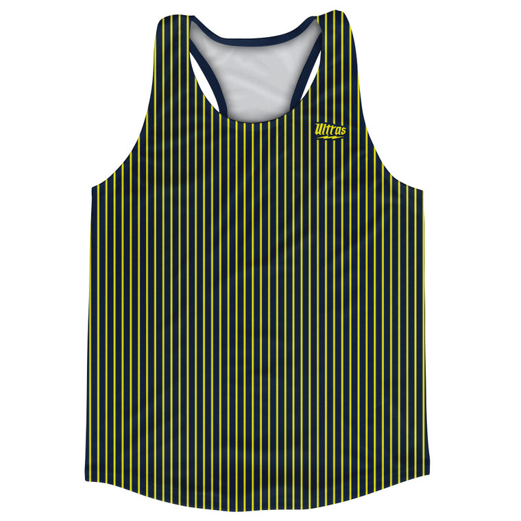 Pinstripes Running Track Tops Made In USA - Blue Navy and Yellow