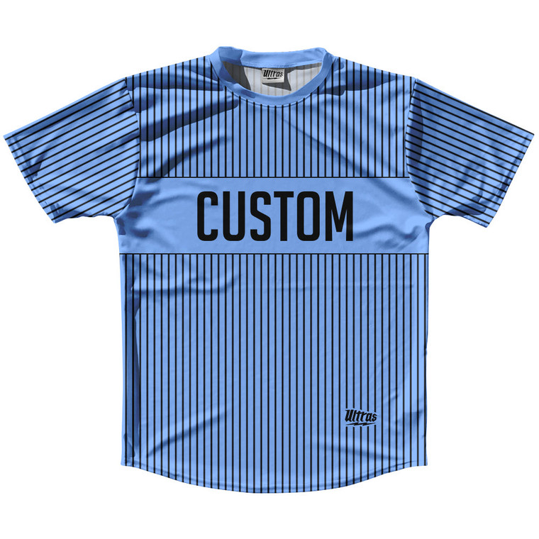 Pinstripes Custom Finish Line Running Shirt Track Cross Made In USA - Blue Carolina and Black