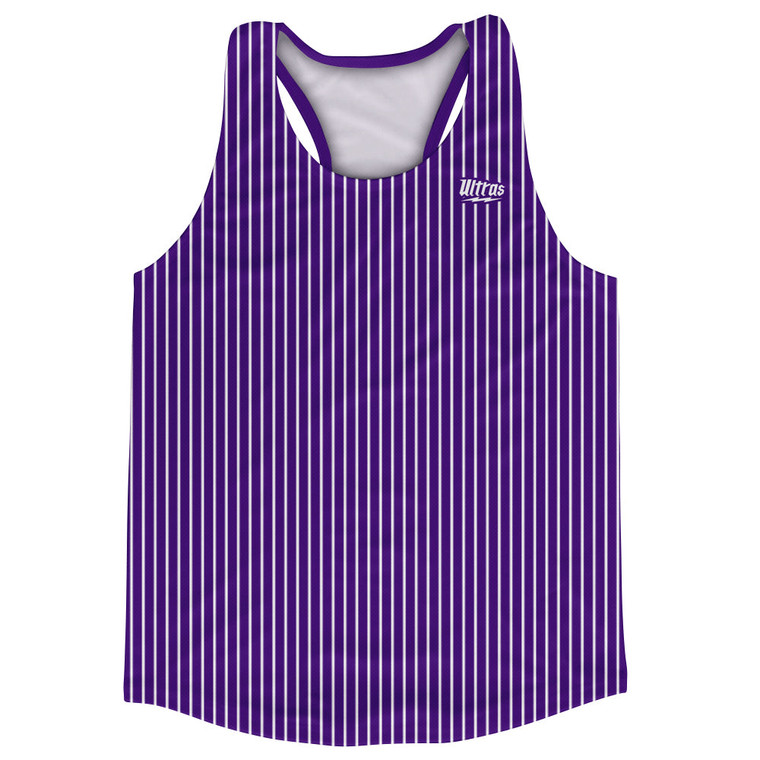 Pinstripes Running Track Tops Made In USA - Purple Lakers and White