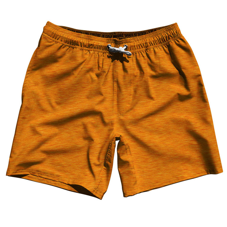Heathered Swim Shorts 7" Made in USA - Orange Bright