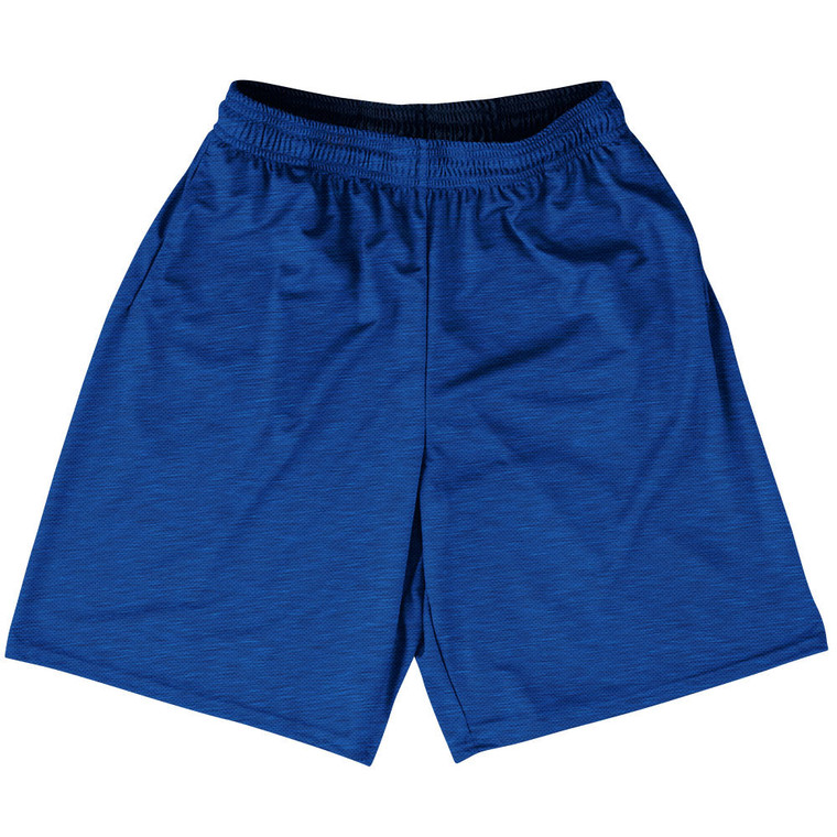 Heathered Basketball Practice Shorts Made In USA - Blue Royal
