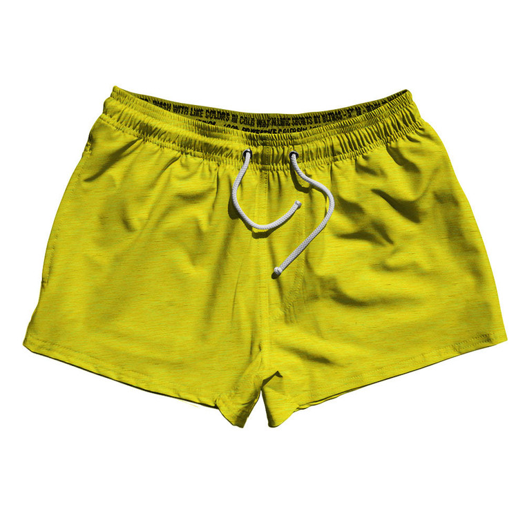 Heathered 2.5" Swim Shorts Made in USA - Yellow Canary