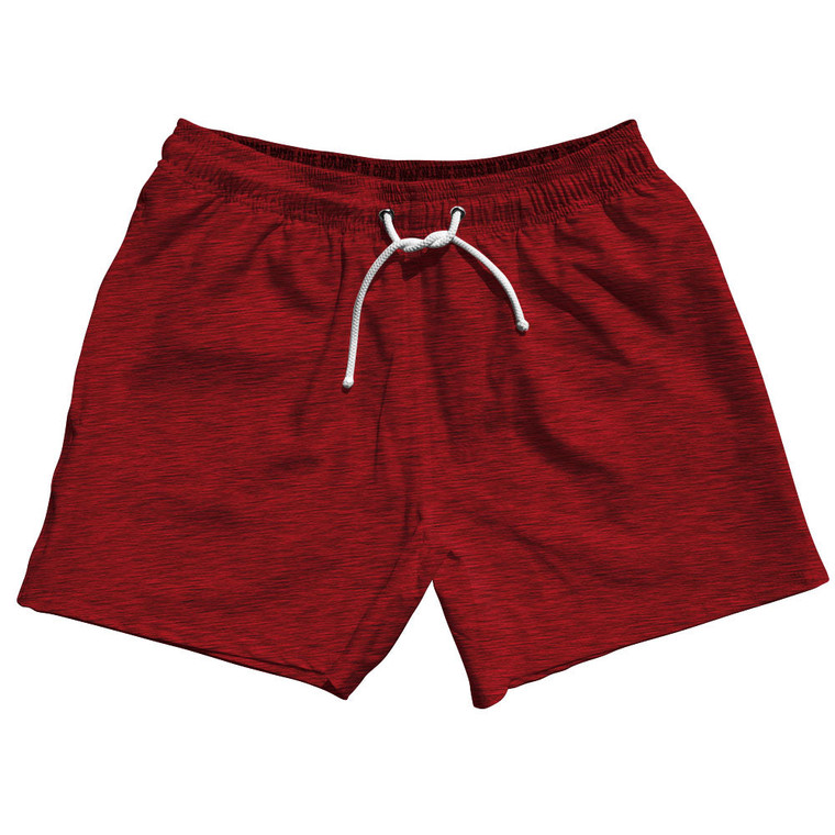 Heathered 5" Swim Shorts Made in USA - Red Dark