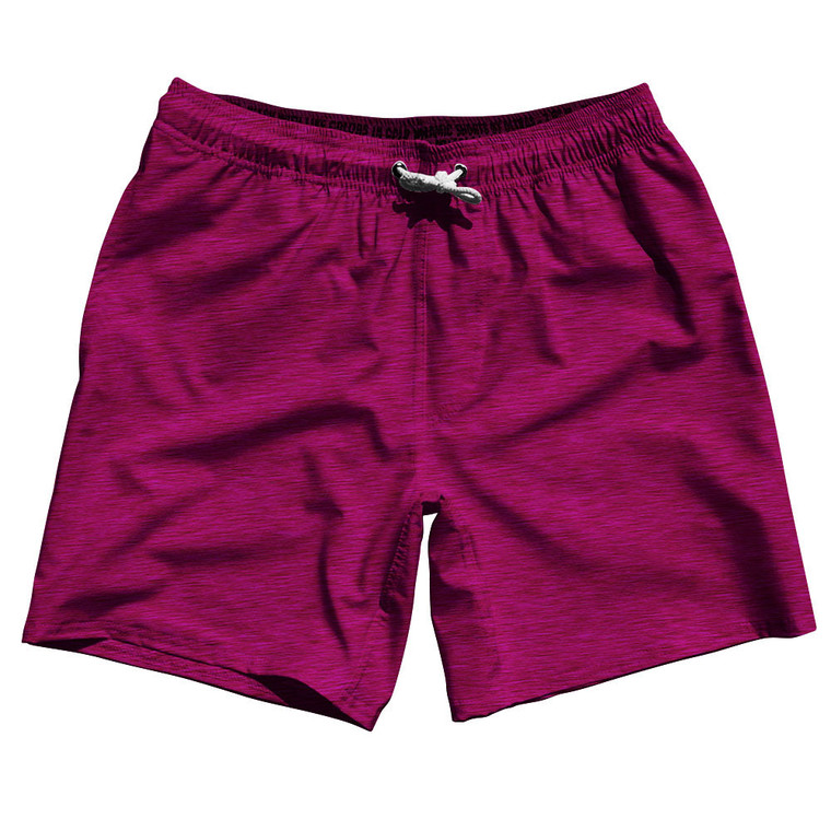 Heathered Swim Shorts 7" Made in USA - Pink Fuschia