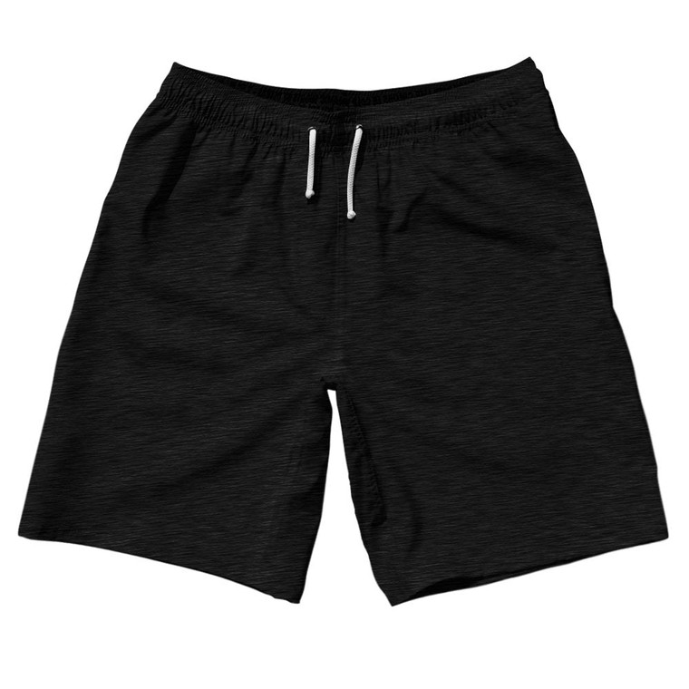 Heathered 10" Swim Shorts Made in USA - Black