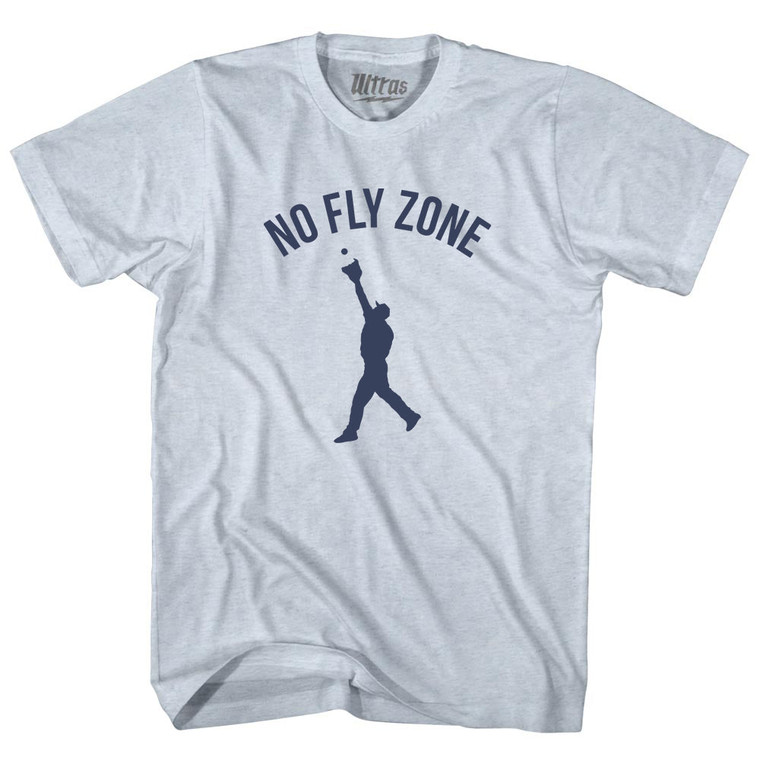 No Fly Zone Outfield Baseball Catch Adult Tri-Blend T-shirt - Athletic White