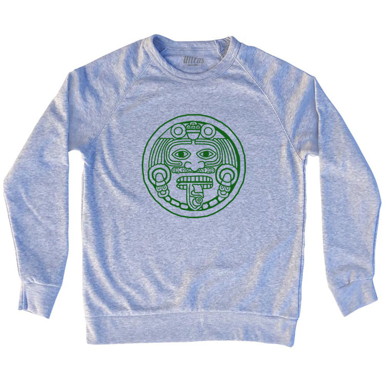 Mexico Aztec Sun Stone Adult Tri-Blend Sweatshirt - Grey Heather