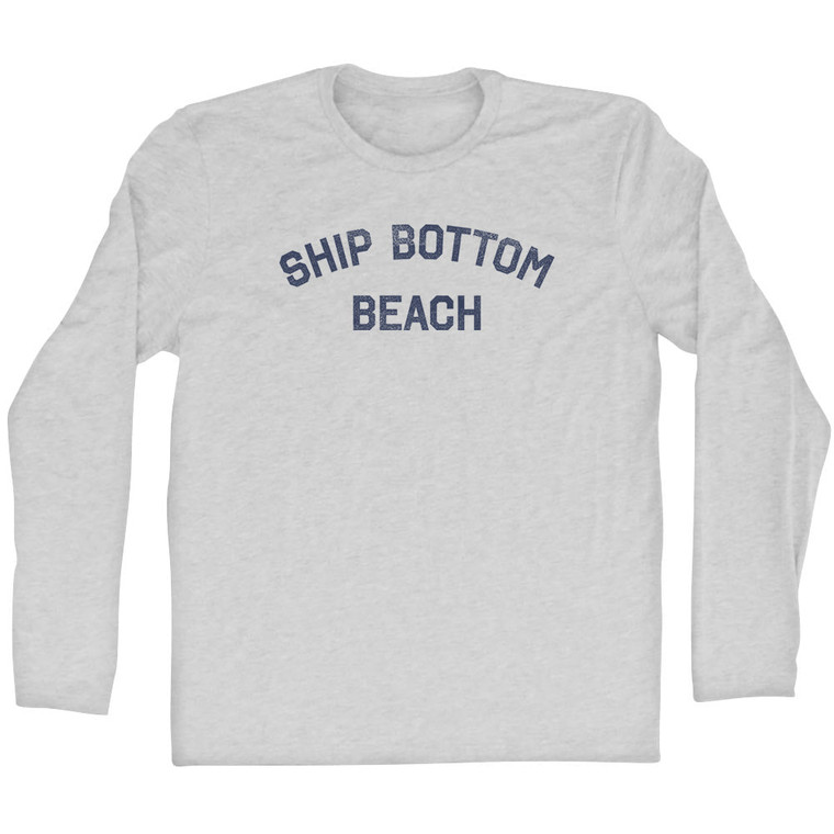 Ship Bottom Beach Adult Cotton Long Sleeve T-shirt - Grey Heather