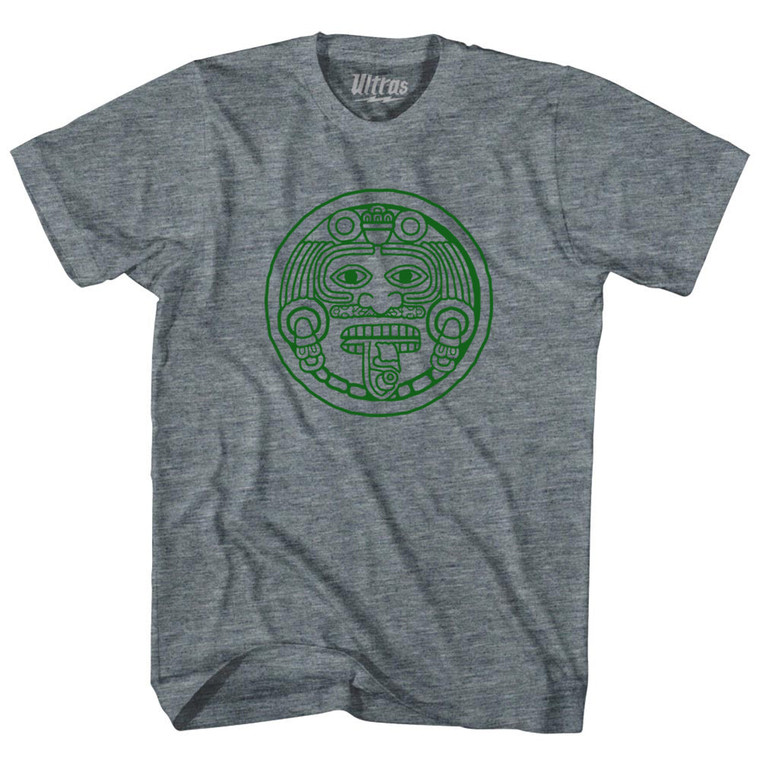 Mexico Aztec Sun Stone Youth Tri-Blend T-shirt - Athletic Grey