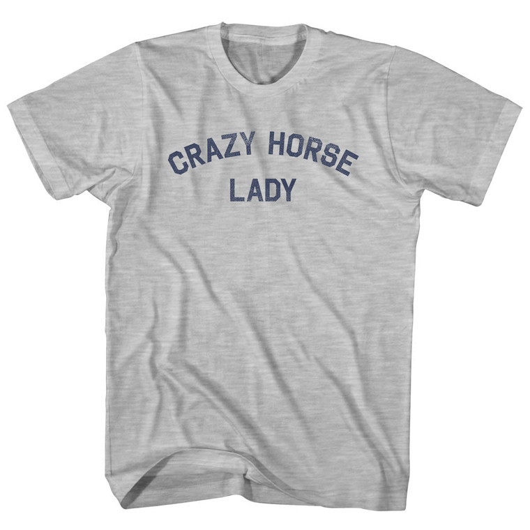 Crazy Horse Lady Womens Cotton Junior Cut T-Shirt - Grey Heather