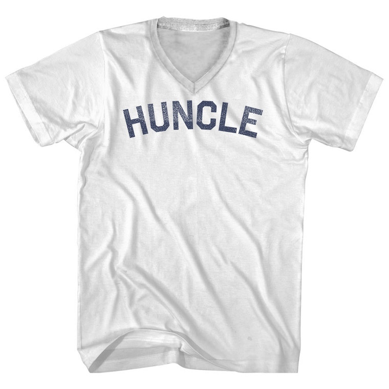 HUNCLE Adult Cotton V-neck T-shirt - White
