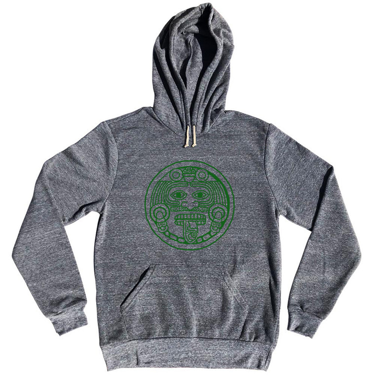 Mexico Aztec Sun Stone Tri-Blend Hoodie - Athletic Grey