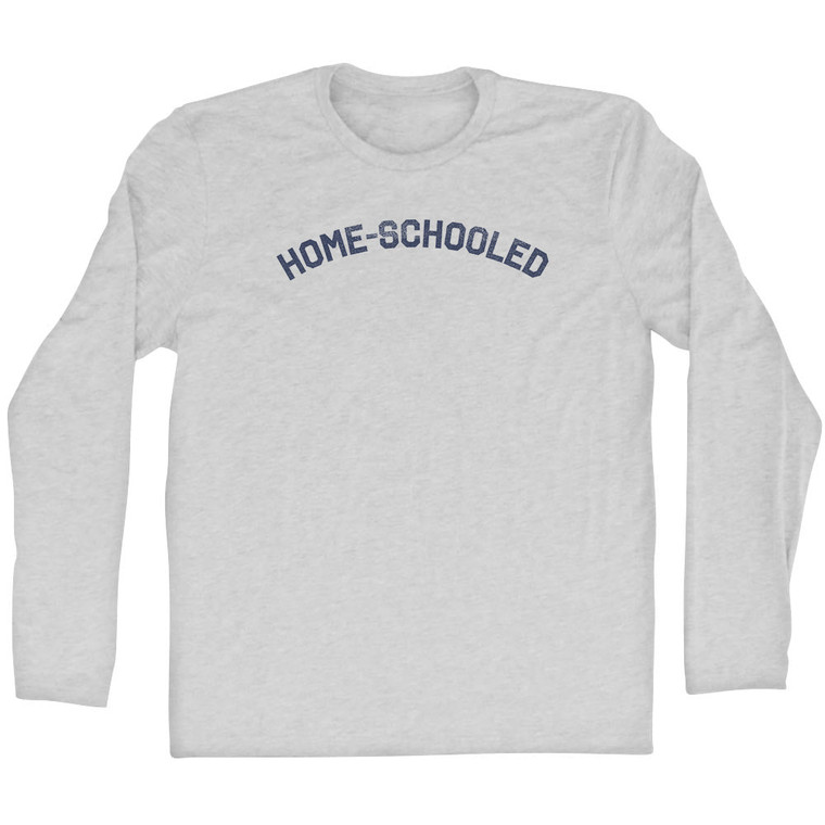 Home Schooled Adult Cotton Long Sleeve T-shirt - Grey Heather