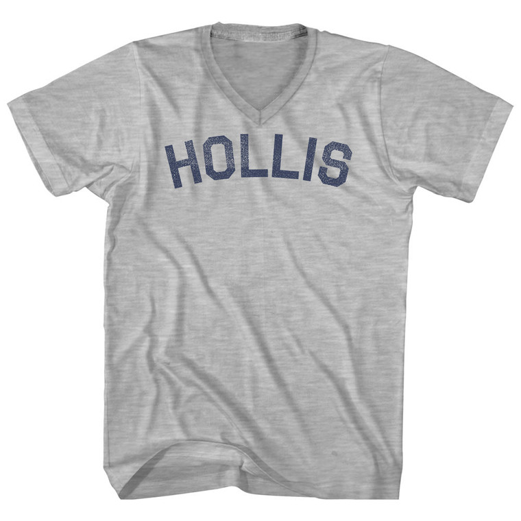 Hollis Adult Cotton V-neck T-shirt - Grey Heather